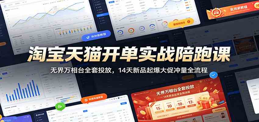 淘宝天猫开单实战陪跑课:无界万相台全套投放,14天新品起爆大促冲量全流程-智云网