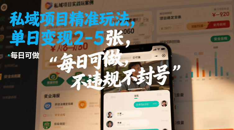 私域项目精准玩法，单日变现2-5张，每日可做，不违规不封号-智云网