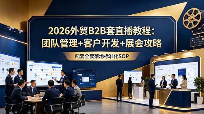 (18994期)2026外贸B2B套直播教程:团队管理+客户开发+展会攻略,配套全套落地标准化SOP-智云网