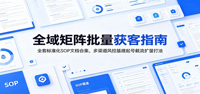 全域矩阵批量获客指南：全套标准化SOP文档合集，多渠道风控基建起号截流扩量打法-智云网