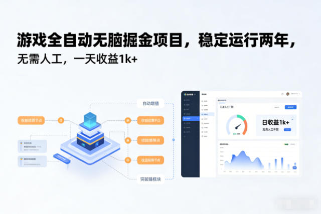 游戏全自动无脑掘金项目,稳定运行两年,无需人工,一天收益1k+【揭秘】-智云网