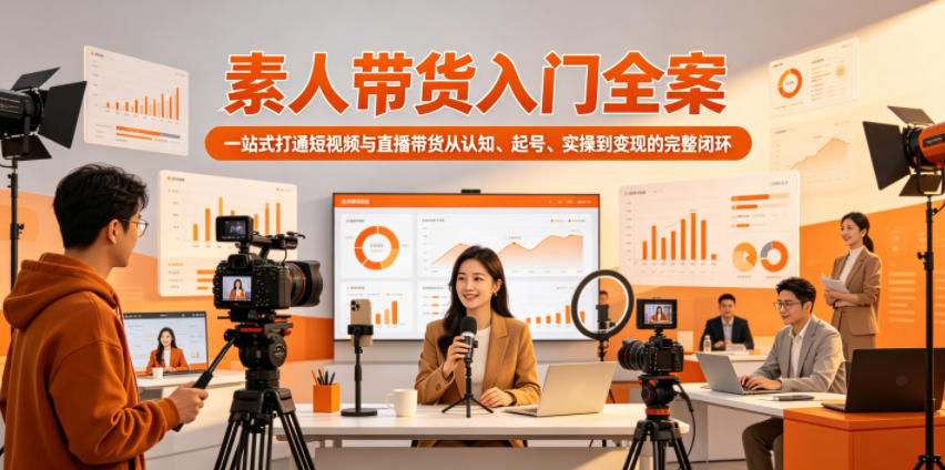 素人带货入门全案,一站式打通短视频与直播带货从认知、起号、实操到变现的完整闭环-智云网