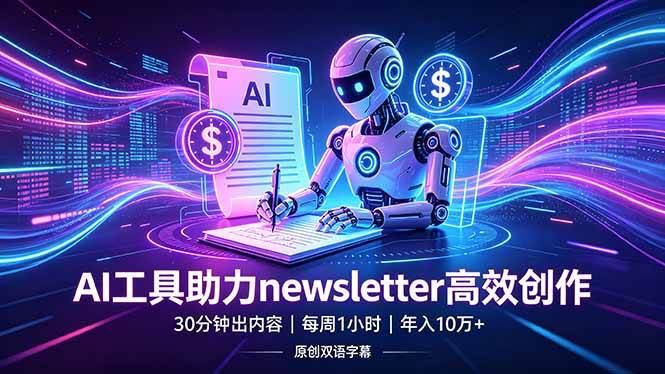 (18279期)做newsletter怕费时间?AI工具帮你30分钟出内容,每周1小时,年入10万+【原创双语字幕】 (18279期)做newsletter怕费时间?AI工具帮你30分钟出内容,每周1小时,年入10万+【原创双语字幕】