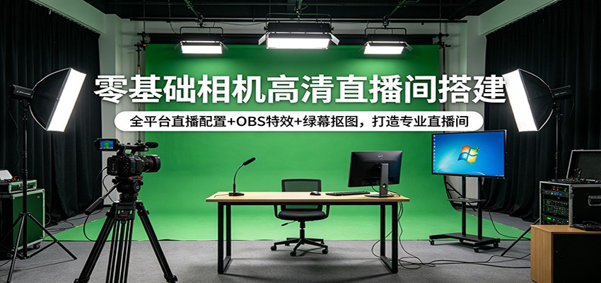 零基础相机高清直播间搭建:全平台直播配置+OBS特效+绿幕抠图,打造专业直播间-智云网