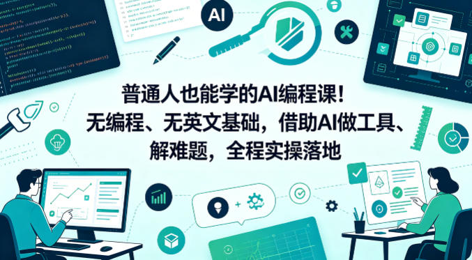 普通人也能学的AI编程课!无编程、无英文基础,借助AI做工具、解难题,全程实操落地(更新6月)-智云网
