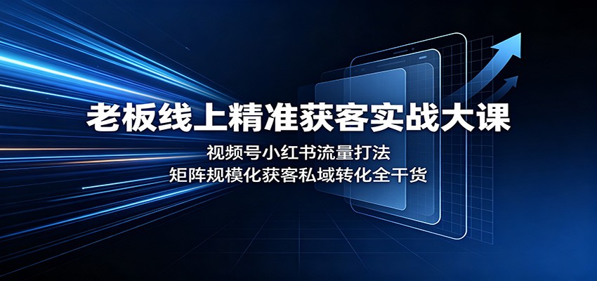 老板线上精准获客实战大课：视频号小红书流量打法，矩阵规模化获客私域转化全干货-智云网