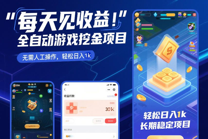 每天见收益,全自动游戏挖金项目,无需人工操作,轻松日入1k,长期稳定项目【揭秘】-智云网
