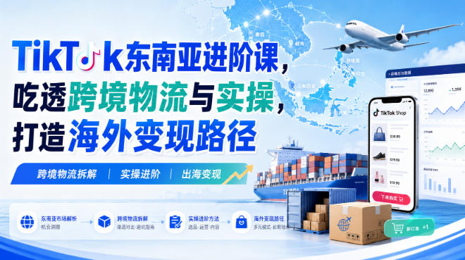 TikTok东南亚进阶课,吃透跨境物流与实操,打造海外变现路径-智云网