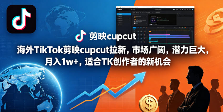 海外TikTok剪映cupcut拉新,市场广阔,潜力巨大,月入1w+,适合TK创作者的新机会 海外TikTok剪映cupcut拉新,市场广阔,潜力巨大,月入1w+,适合TK创作者的新机会