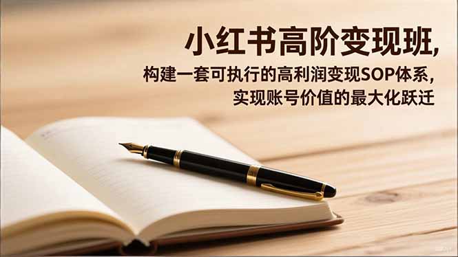 小红书高阶变现班，构建一套可执行的高利润变现SOP体系，实现账号价值的最大化跃迁-智云网