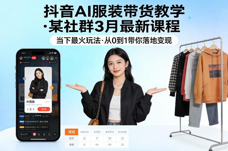 抖音AI服装带货教学,某社群3月最新课程,当下最火玩法,从0到1带你落地变现-智云网