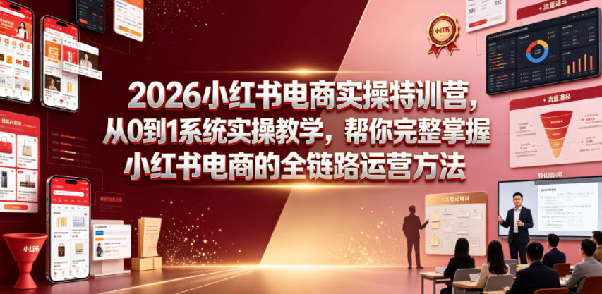 2026小红书电商实操特训营,从0到1系统实操教学,帮你完整掌握小红书电商的全链路运营方法-智云网