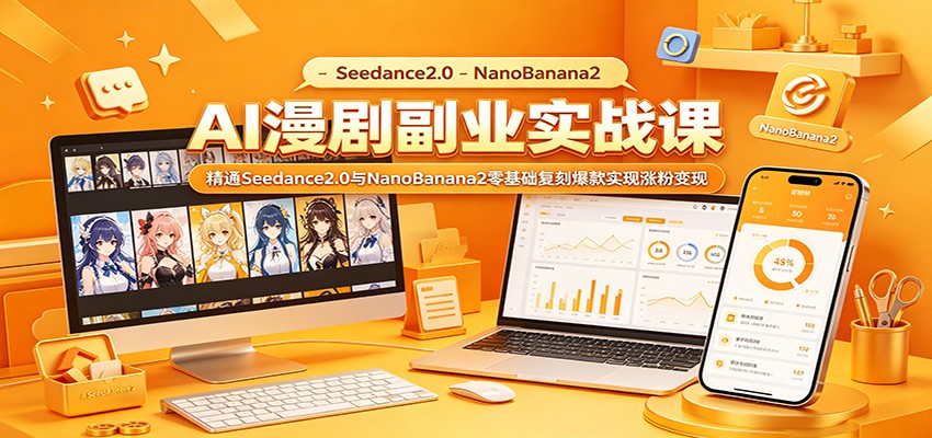AI漫剧副业实战课:精通Seedance2.0与NanoBanana2零基础复刻爆款实现涨粉变现-智云网