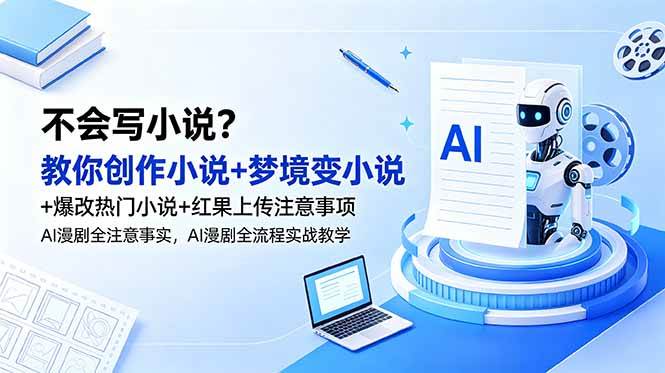 (18801期)不会写小说?教你创作小说+梦境变小说+爆改热门小说+红果上传注意事项,AI漫剧全流程实战教学 (18801期)不会写小说?教你创作小说+梦境变小说+爆改热门小说+红果上传注意事项,AI漫剧全流程实战教学