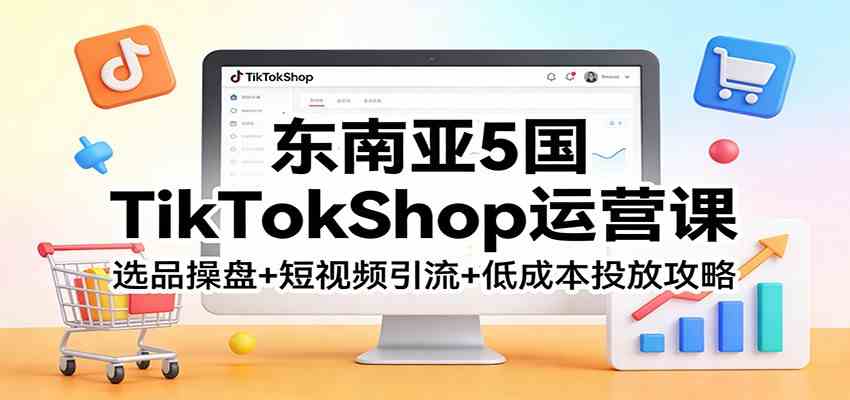东南亚5国TikTokShop运营课:选品操盘+短视频引流+低成本投放攻略-智云网