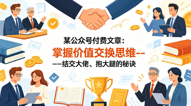某公众号付费文章:掌握价值交换思维—-结交大佬、抱大腿的秘诀 某公众号付费文章:掌握价值交换思维—-结交大佬、抱大腿的秘诀