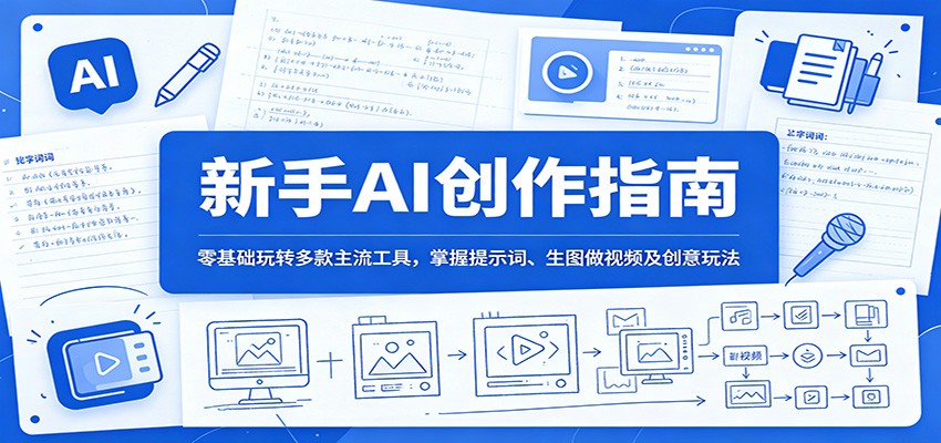 新手AI创作指南:零基础玩转多款主流工具,掌握提示词、生图做视频及创意玩法-智云网