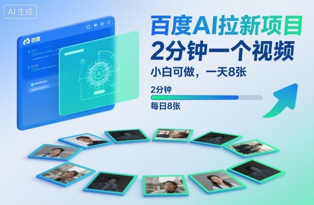 百度AI拉新项目,2分钟一个视频,小白可做,一天8张【附案例+保姆级教程】-智云网