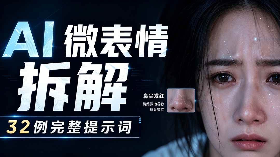 (19629期)AI微表情拆解提示词合集,精准调控AI角色表情,告别塑料感、AI面瘫脸。 (19629期)AI微表情拆解提示词合集,精准调控AI角色表情,告别塑料感、AI面瘫脸。