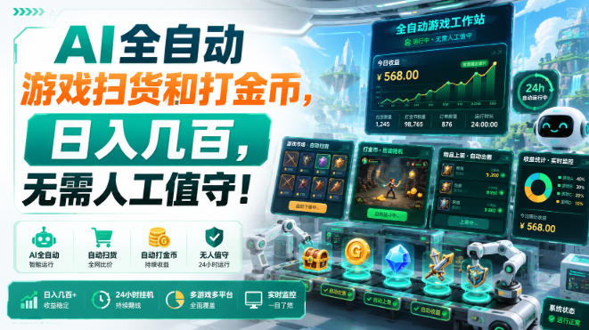 AI全自动游戏扫货和打金币，日入几百，无需人工值守！【揭秘】-智云网