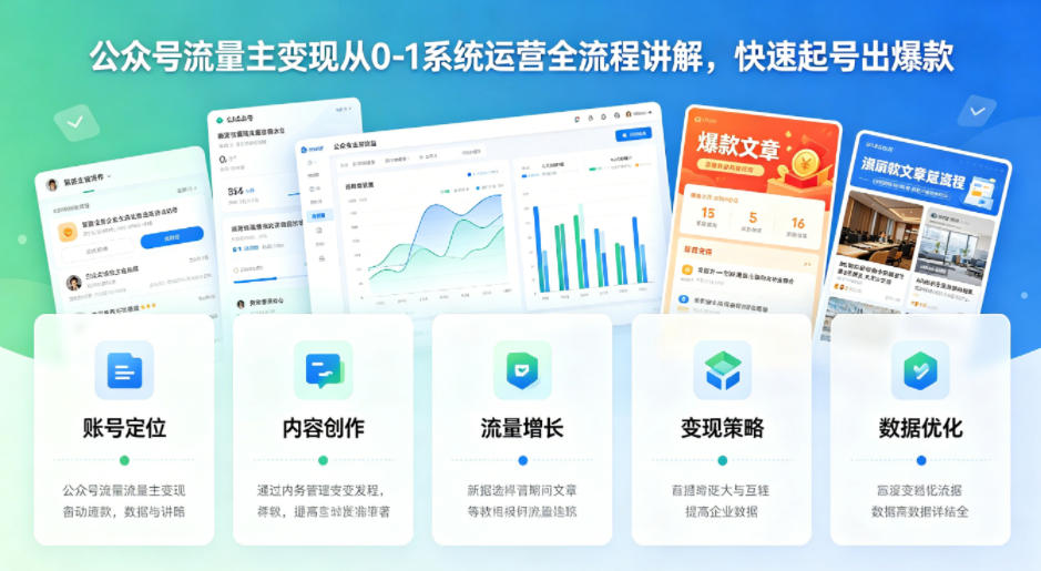 公众号流量主变现从0-1系统运营全流程讲解，快速起号出爆款-智云网