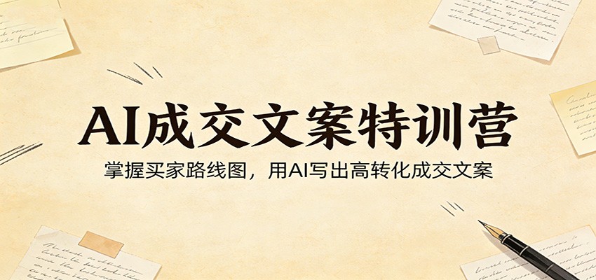 AI成交文案特训营:掌握买家路线图,用AI写出高转化成交文案-智云网
