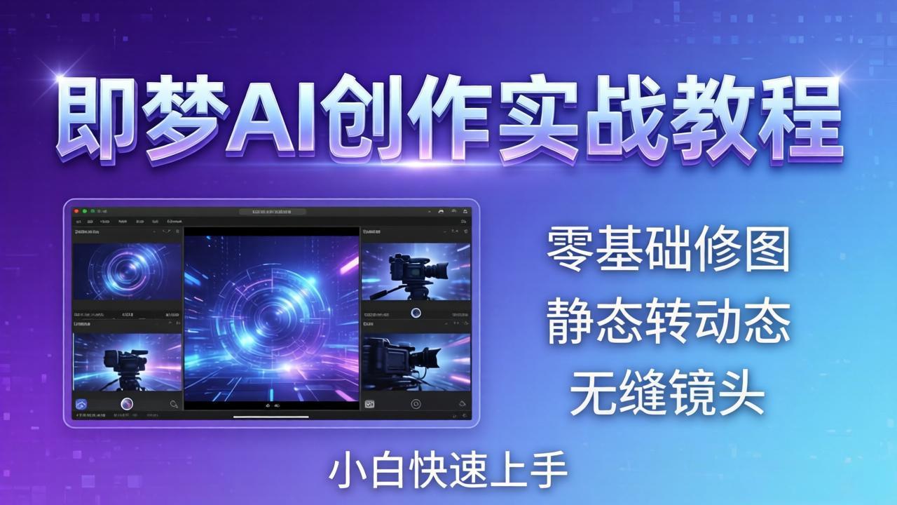 即梦AI创作实战教程,从零基础修图到AI导演,实战教学静态转动态+无缝镜头,小白快速上手-智云网
