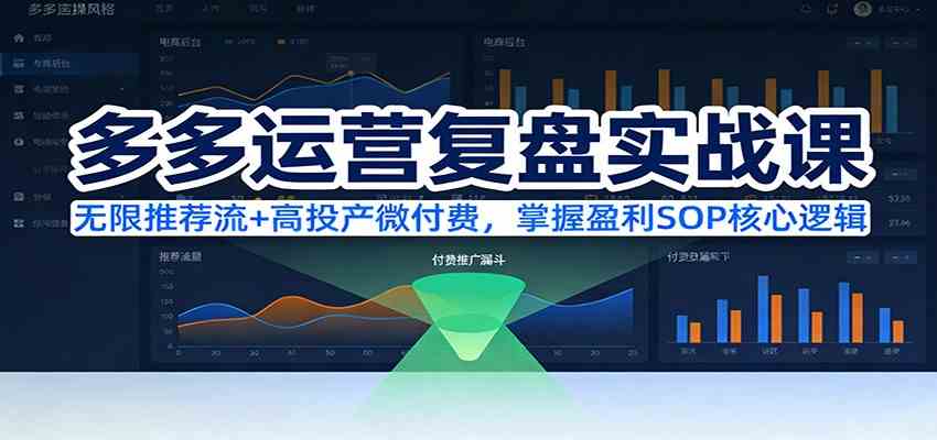多多运营复盘实战课:无限推荐流+高投产微付费,掌握盈利SOP核心逻辑(更新)-智云网