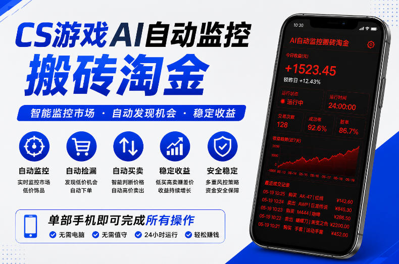 CS游戏AI自动监控搬砖淘金,稳定运行多年,支持任何形式验证,日入300+【揭秘】-智云网