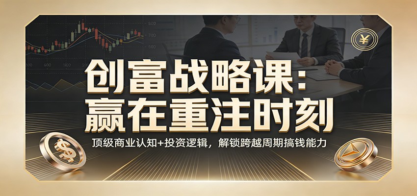 《创富战略课:赢在重注时刻》顶级商业认知+投资逻辑,解锁跨越周期搞钱能力-智云网