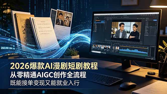 （18980期）2026 爆款 AI 漫剧短剧教程 从零精通 AIGC 创作全流程 既能接单变现又能就业入行-智云网