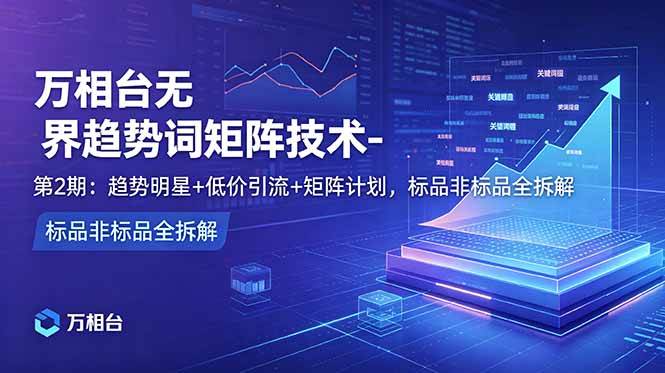 (18861期)万相台无界趋势词矩阵技术-第2期:趋势明星+低价引流+矩阵计划,标品非标品全拆解-智云网