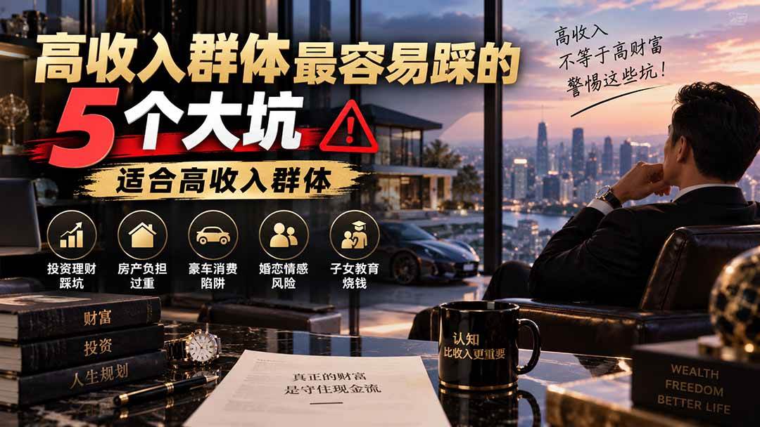 （20289期）付费文章：高收入群体最容易踩的5个大坑，适合高收入群体-智云网