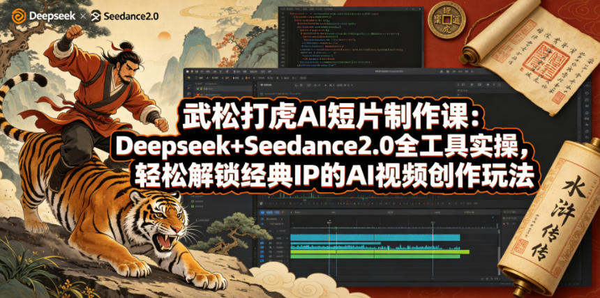 武松打虎AI短片制作课：Deepseek+Seedance2.0全工具实操，轻松解锁经典IP的AI视频创作玩法-智云网