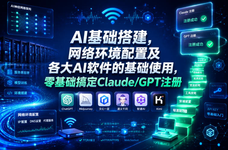 AI基础搭建,网络环境配置及各大AI软件的基础使用,零基础搞定Claude/GPT注册-智云网