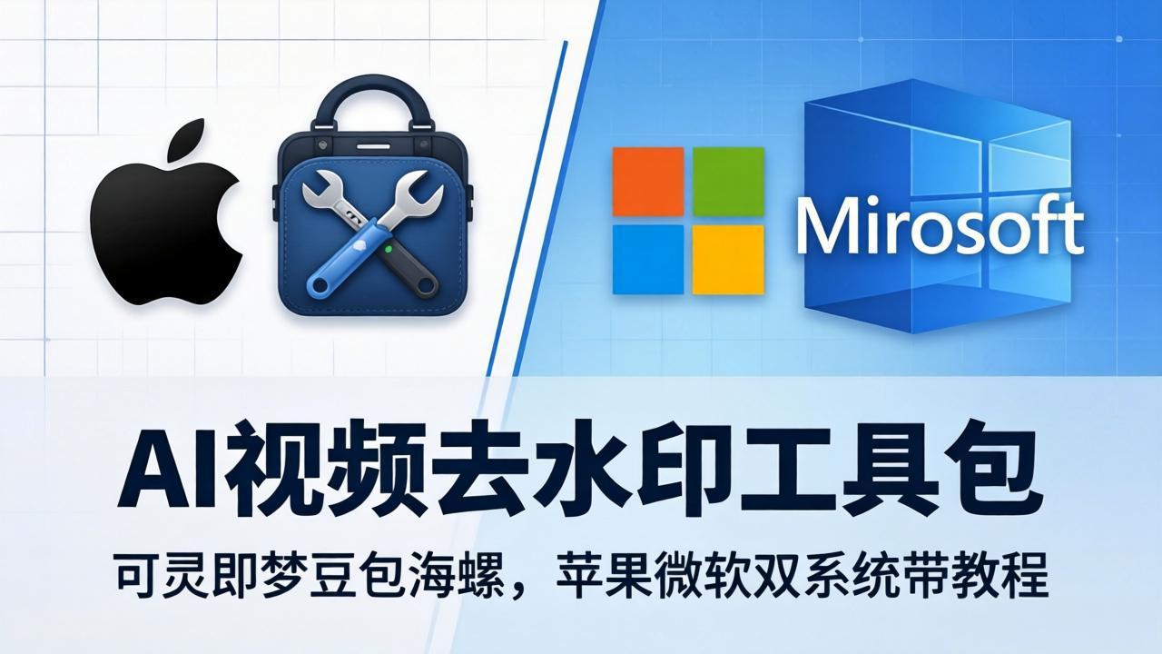 AI视频去水印工具包:可灵即梦豆包海螺,苹果微软双系统带教程-智云网
