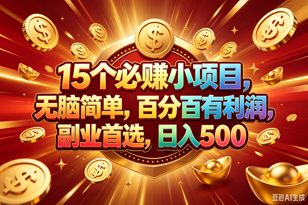 （19143期）15个必赚的小项目，百分百赚元子，无脑简单，副业首选，日入500+-智云网