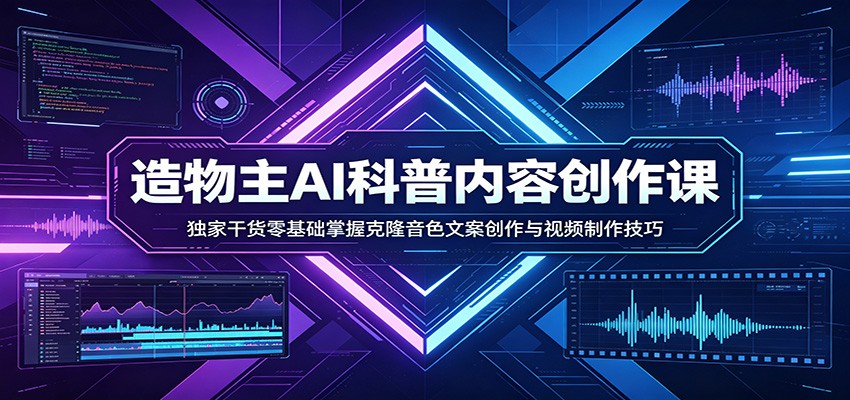 AI科普内容创作课：独家干货零基础掌握克隆音色文案创作与视频制作技巧-智云网