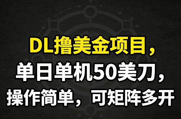 DL撸美金项目,单日单机50美刀,操作简单,可矩阵多开-智云网