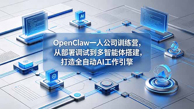 OpenClaw 一人公司训练营,从部署调试到多智能体搭建,打造全自动 AI 工作引擎-智云网