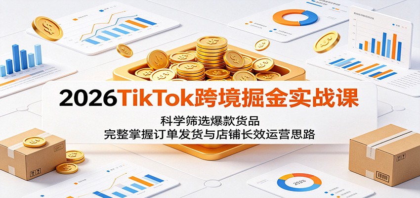 2026TikTok跨境掘金实战课:科学筛选爆款货品,完整掌握订单发货与店铺长效运营思路-智云网
