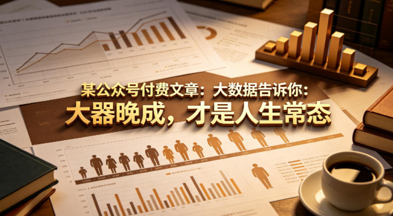 某公众号付费文章:大数据告诉你:大器晚成,才是人生常态 某公众号付费文章:大数据告诉你:大器晚成,才是人生常态