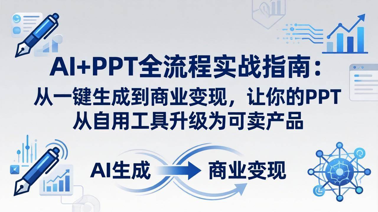 (18142期)AI+PPT全流程实战指南-更新4月21:从一键生成到商业变现,让你的PPT从自用工具升级为可卖产品-智云网