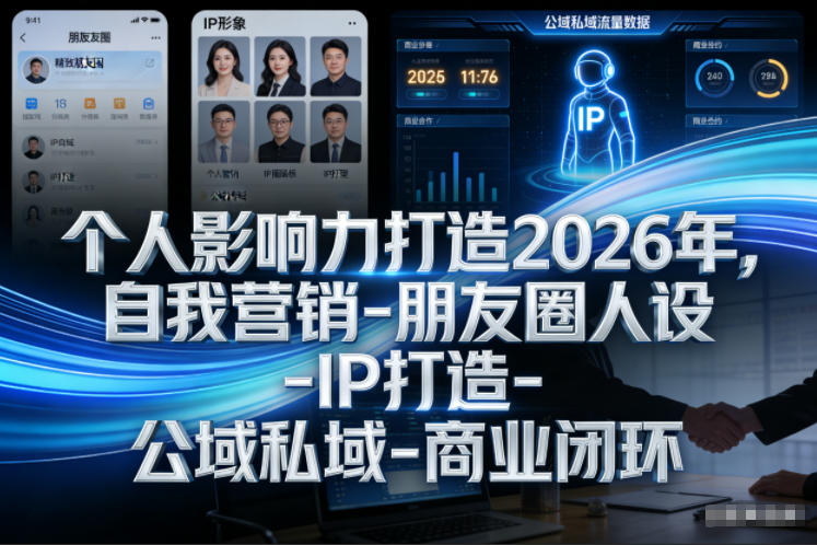 个人影响力打造2026年,自我营销-朋友圈人设-IP打造-公域私域-商业闭环-智云网