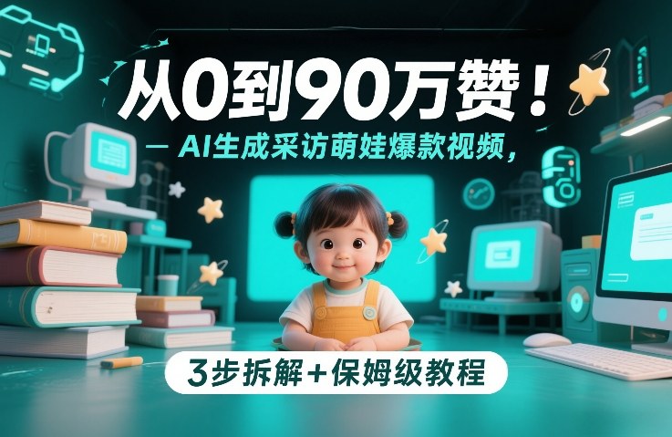 从0到90万赞：AI生成采访萌娃爆款视频，3步拆解+保姆级教程-智云网