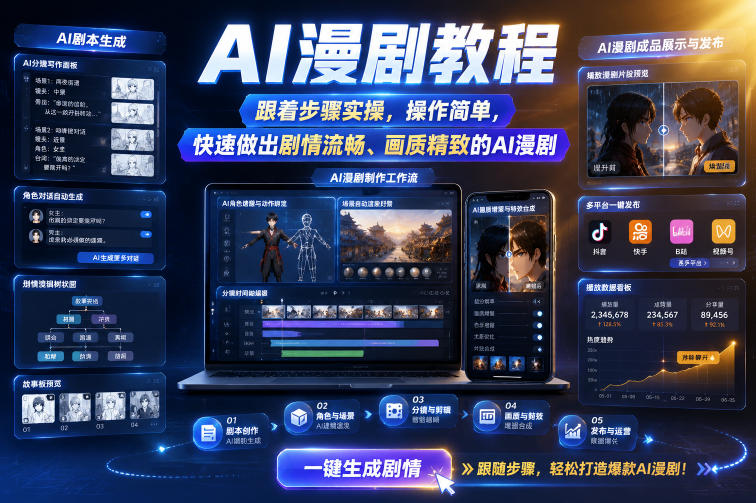 AI漫剧教程,跟着步骤实操,操作简单,快速做出剧情流畅、画质精致的AI漫剧-智云网