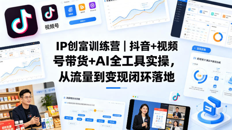 IP创富训练营｜抖音+视频号带货+AI全工具实操，从流量到变现闭环落地-智云网