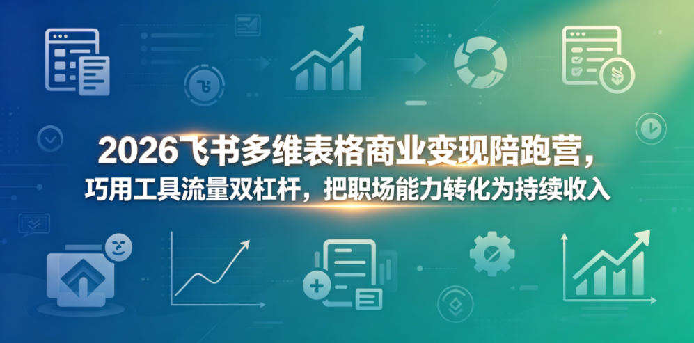 2026飞书多维表格商业变现陪跑营,巧用工具流量双杠杆,把职场能力转化为持续收入-智云网