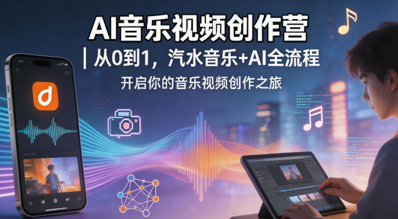 AI音乐视频创作营|从0到1,汽水音乐+AI全流程,开启你的音乐视频创作之旅 AI音乐视频创作营|从0到1,汽水音乐+AI全流程,开启你的音乐视频创作之旅