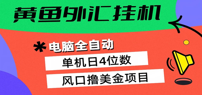 黄鱼外汇挂机：全自动赚美金、自动交易、风口项目-智云网